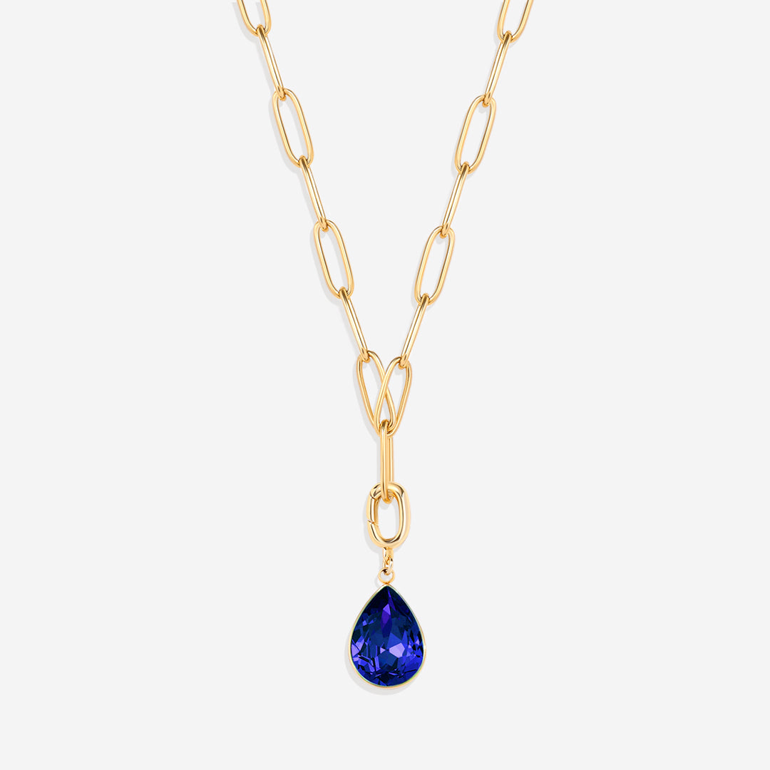 Charm de lágrima con piedra de nacimiento