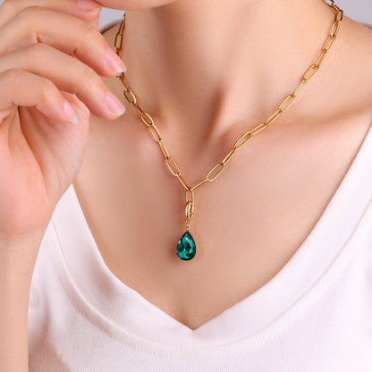 Charm de lágrima con piedra de nacimiento