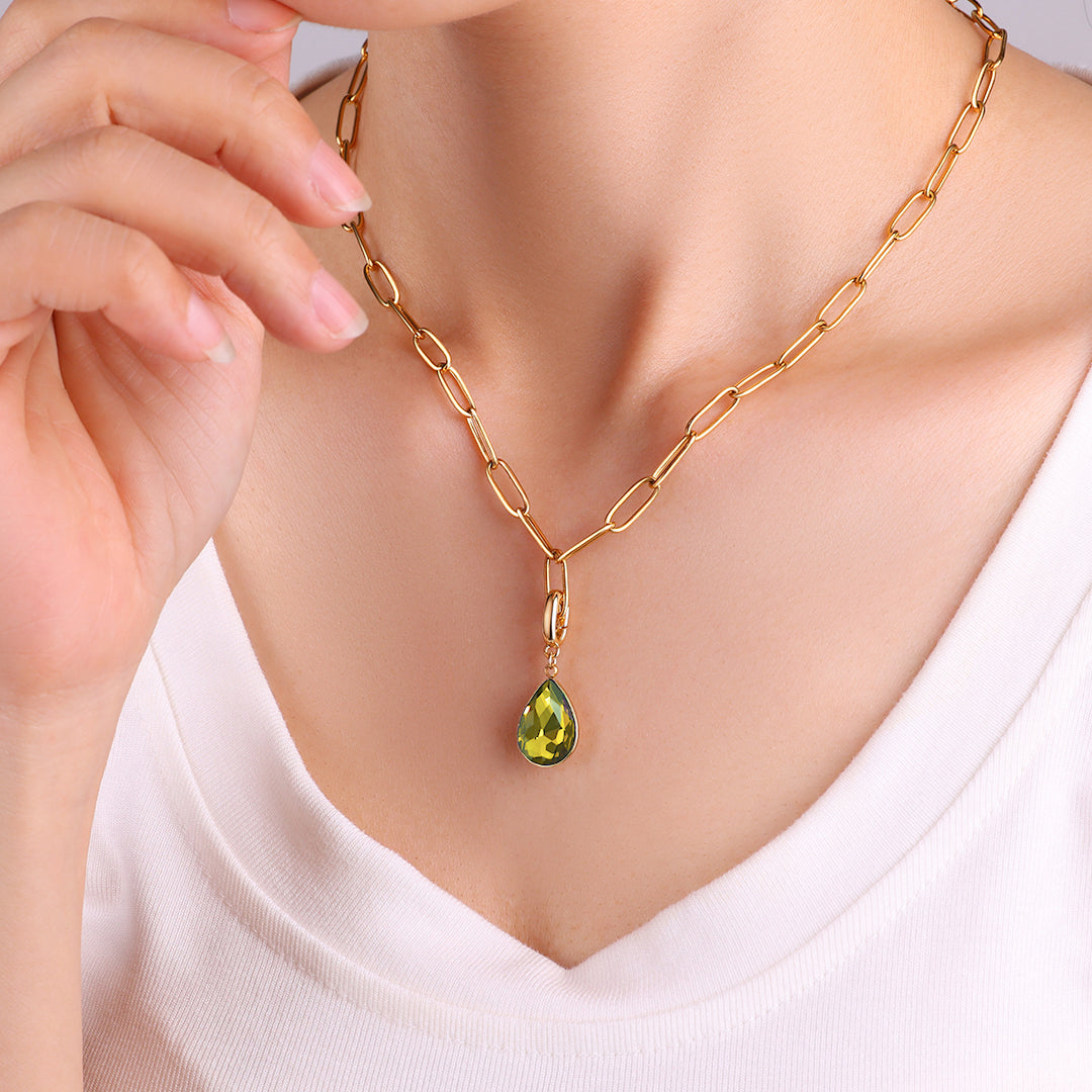 Charm de lágrima con piedra de nacimiento