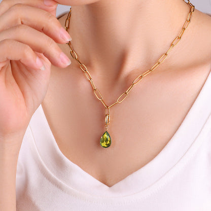 Charm de lágrima con piedra de nacimiento