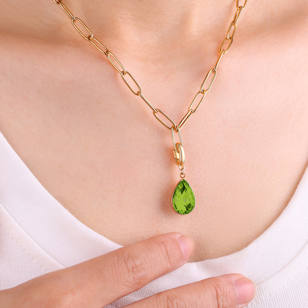 Charm de lágrima con piedra de nacimiento