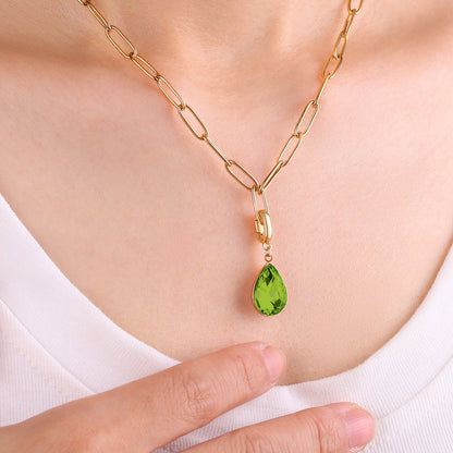 Charm de lágrima con piedra de nacimiento