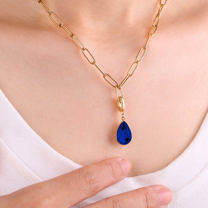 Charm de lágrima con piedra de nacimiento