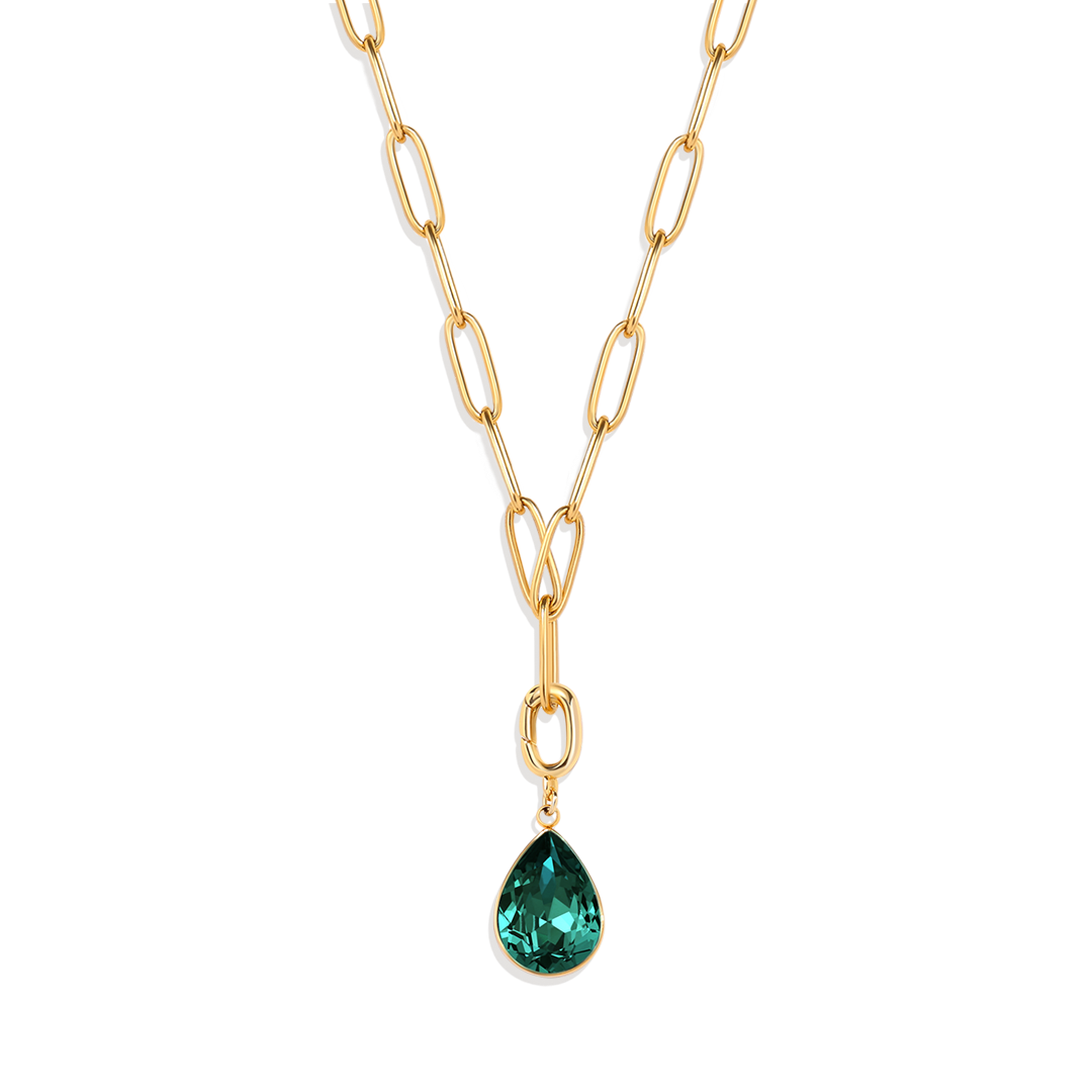 Charm de lágrima con piedra de nacimiento