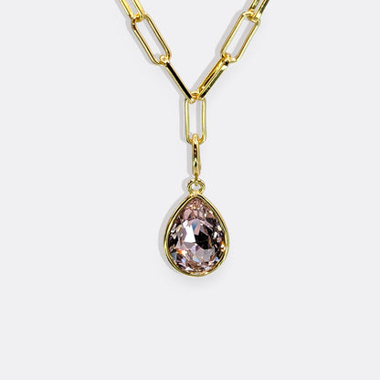 Charm de lágrima con piedra de nacimiento