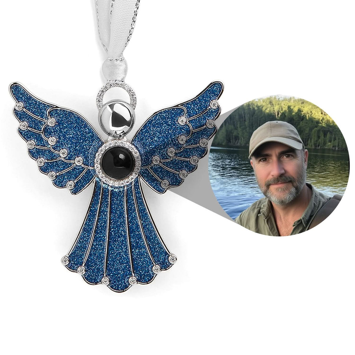 Adorno fotográfico personalizado Ángel brillante