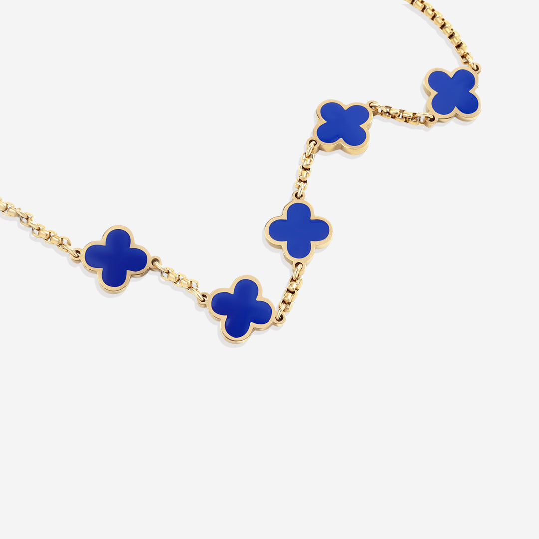 Pulsera esmaltada con trébol de cuatro hojas