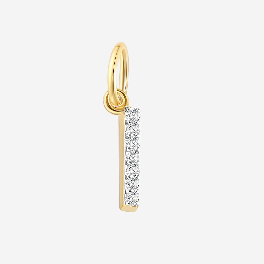 Charm con inicial y circonitas PJULAN