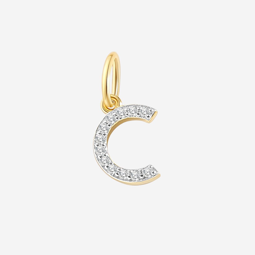 Charm con inicial y circonitas PJULAN