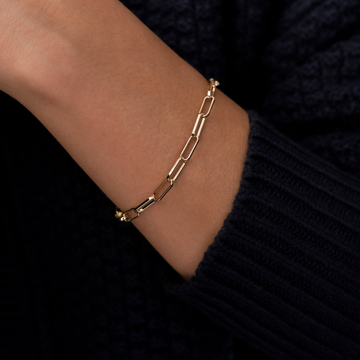 Pulsera de cadena Paperclip con eslabones abiertos