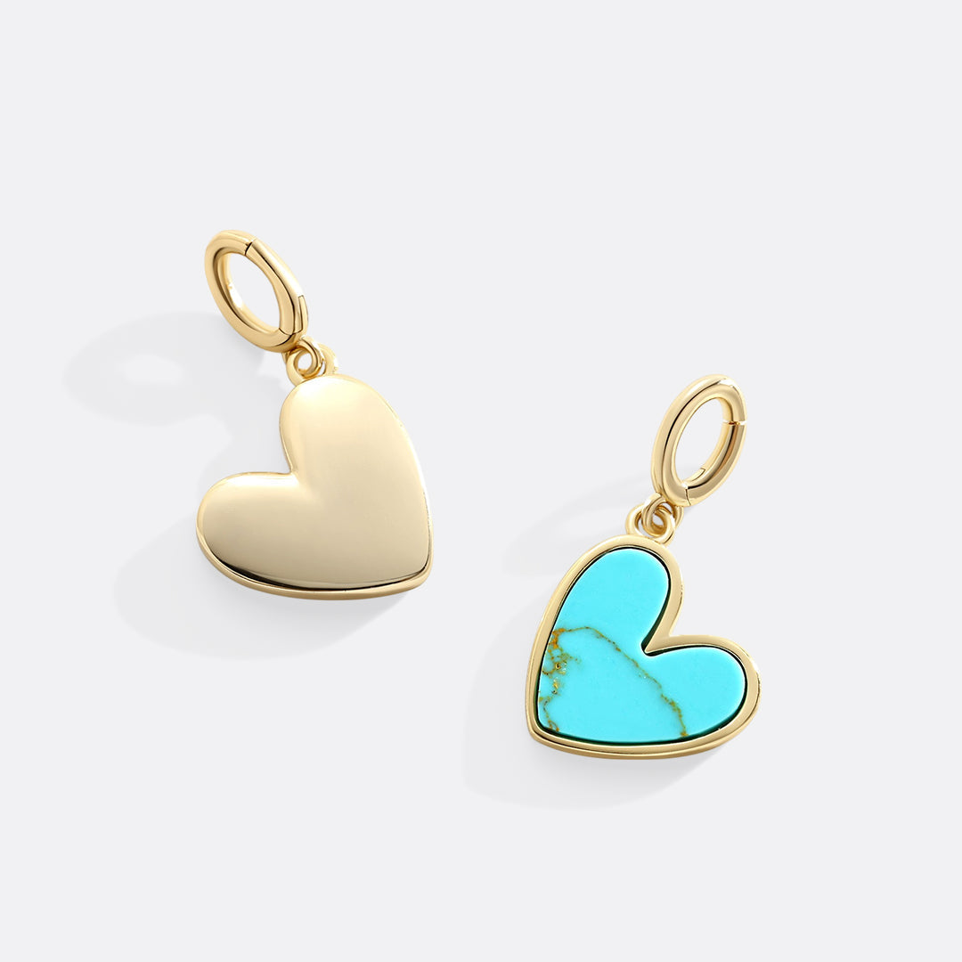 Charm de corazón de piedra natural