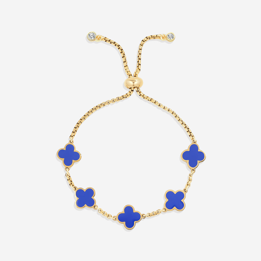 Pulsera esmaltada con trébol de cuatro hojas