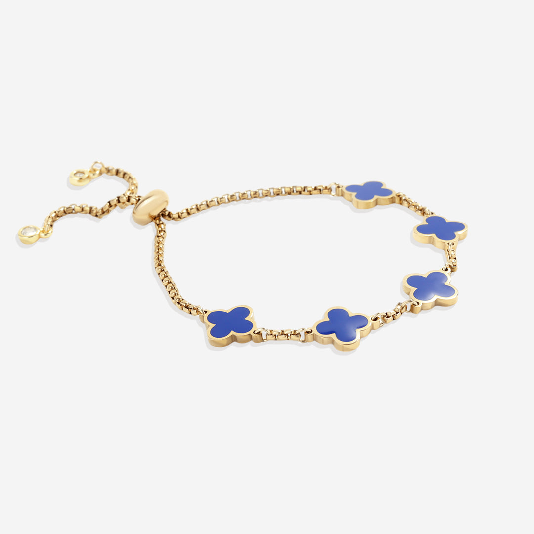 Pulsera esmaltada con trébol de cuatro hojas