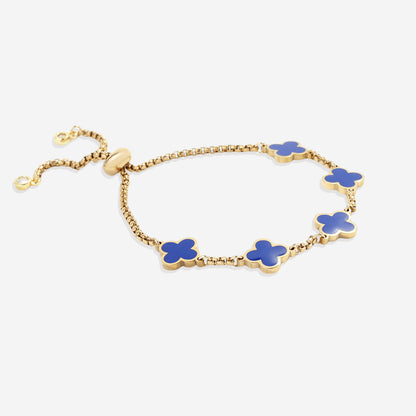 Pulsera esmaltada con trébol de cuatro hojas
