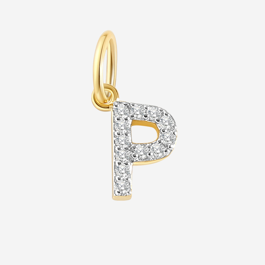 Charm con inicial y circonitas PJULAN