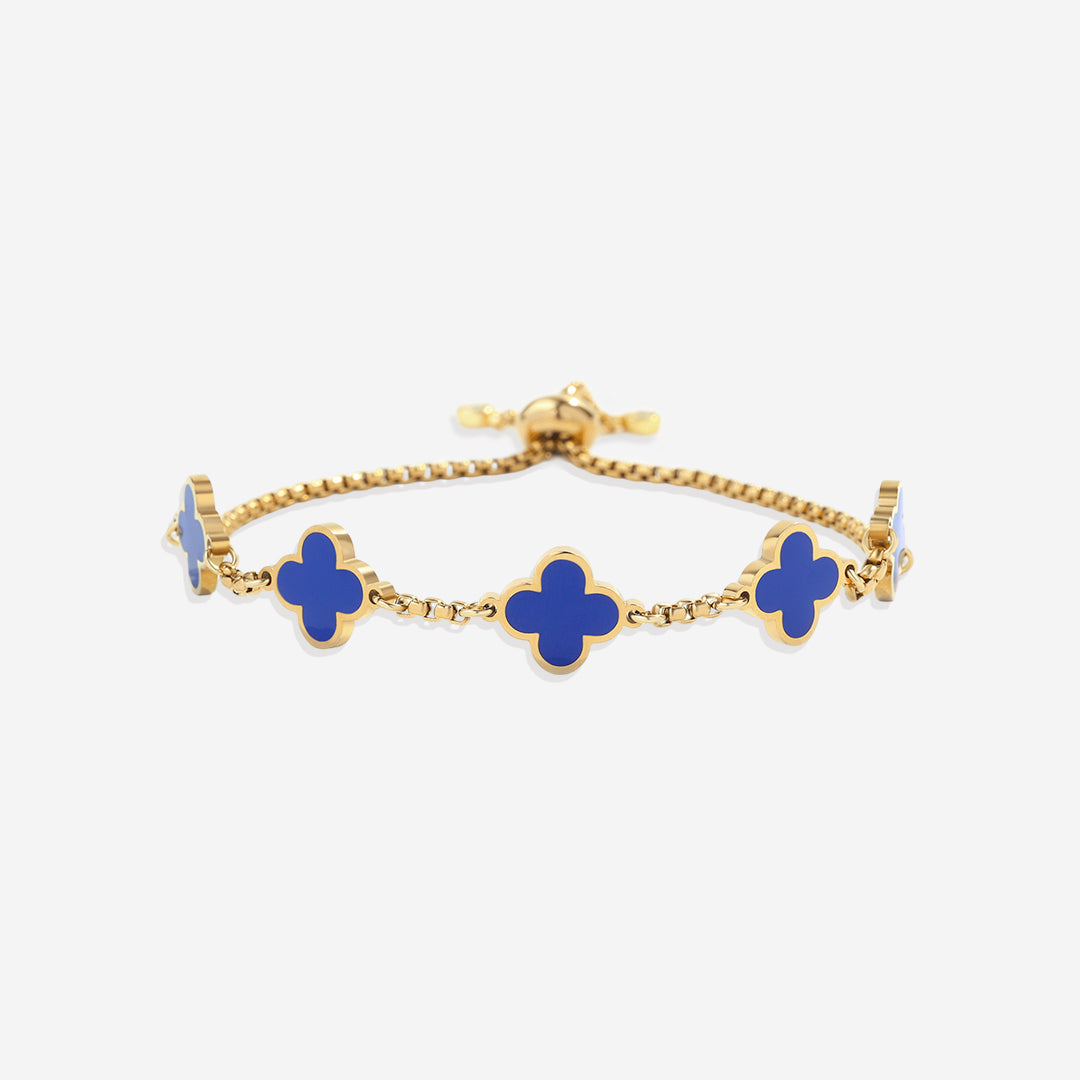 Pulsera esmaltada con trébol de cuatro hojas