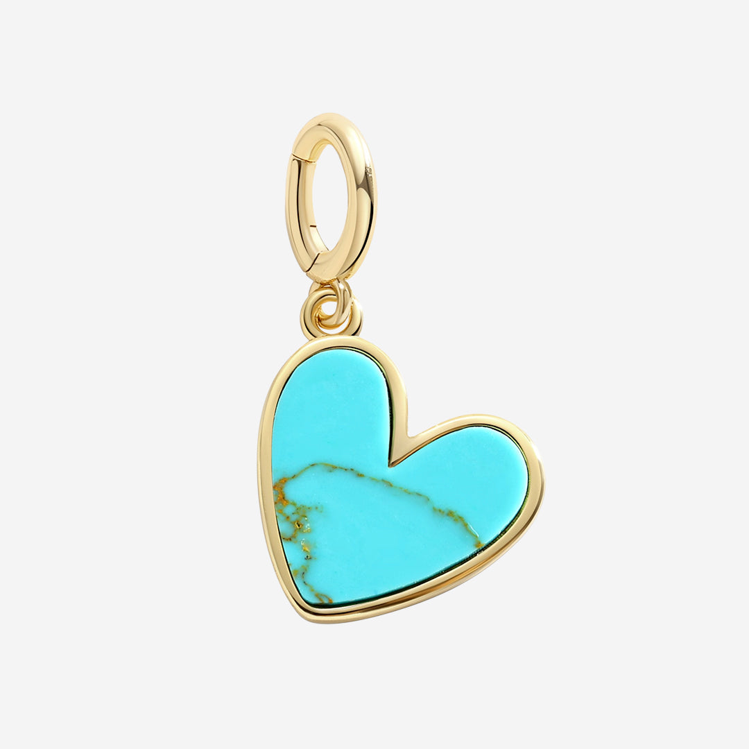 Charm de corazón de piedra natural