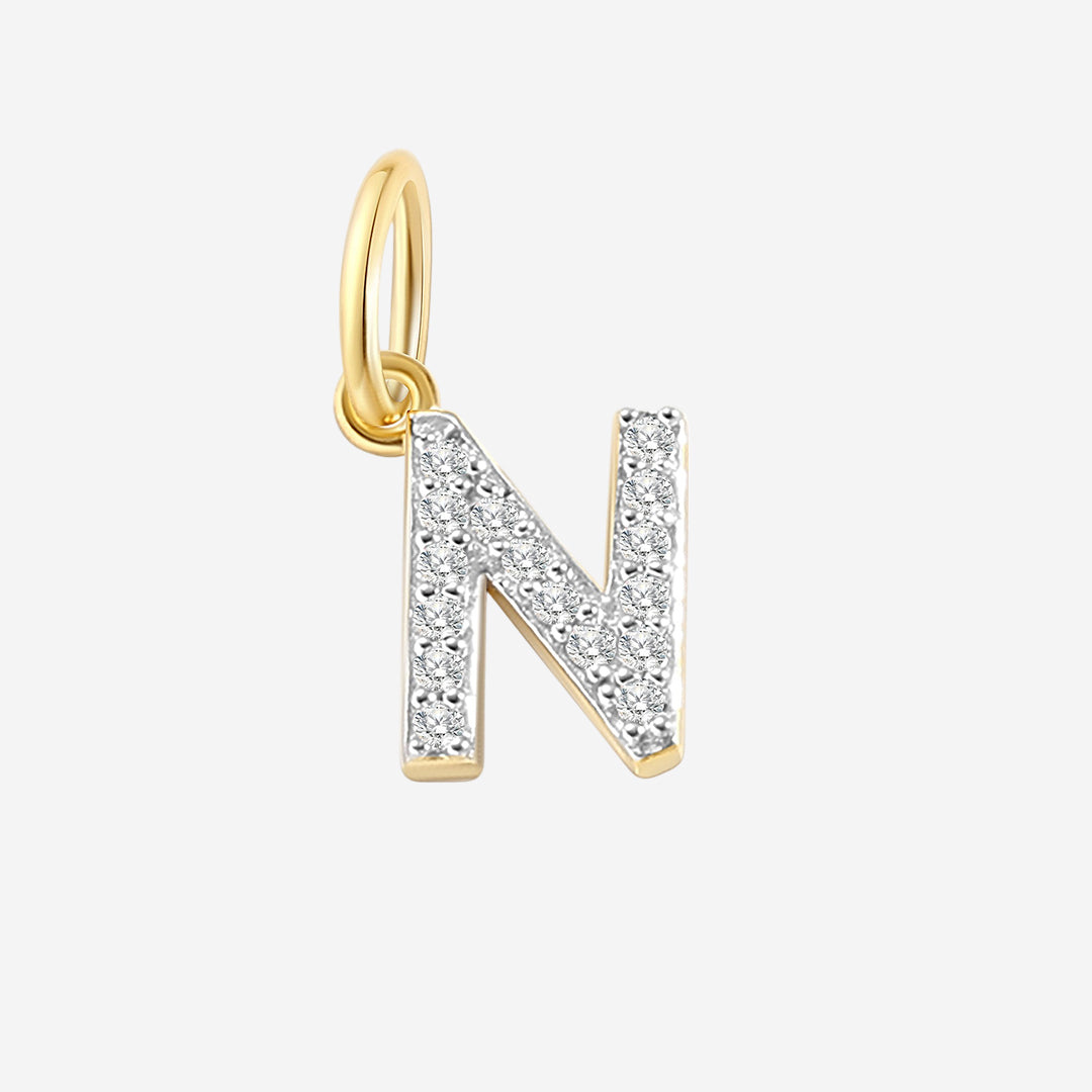 Charm con inicial y circonitas PJULAN
