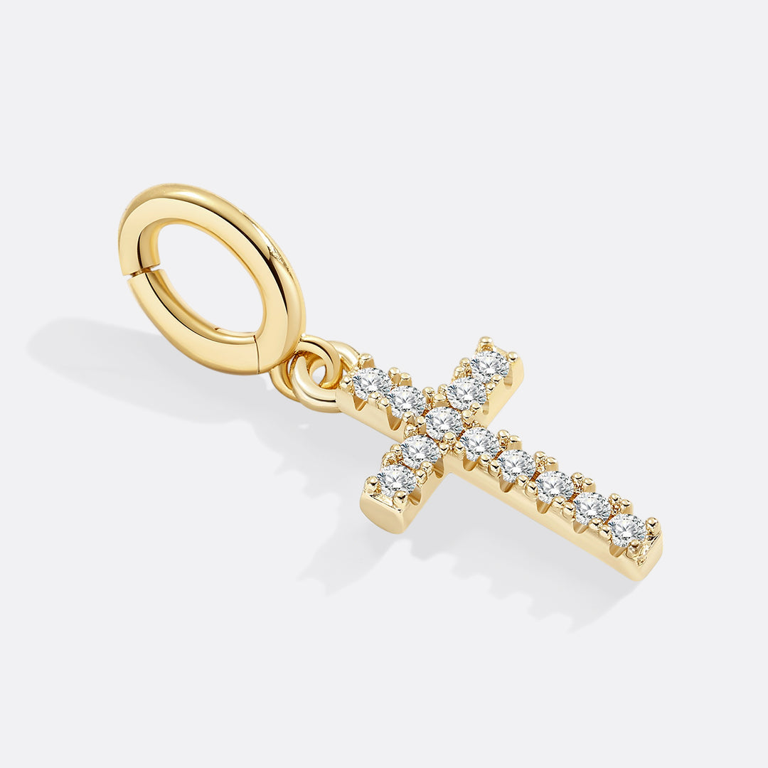 Pendentif croix pavée