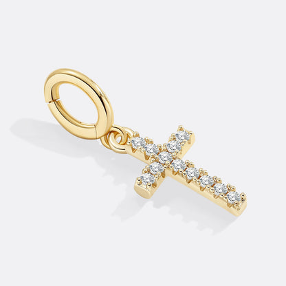 Pendentif croix pavée