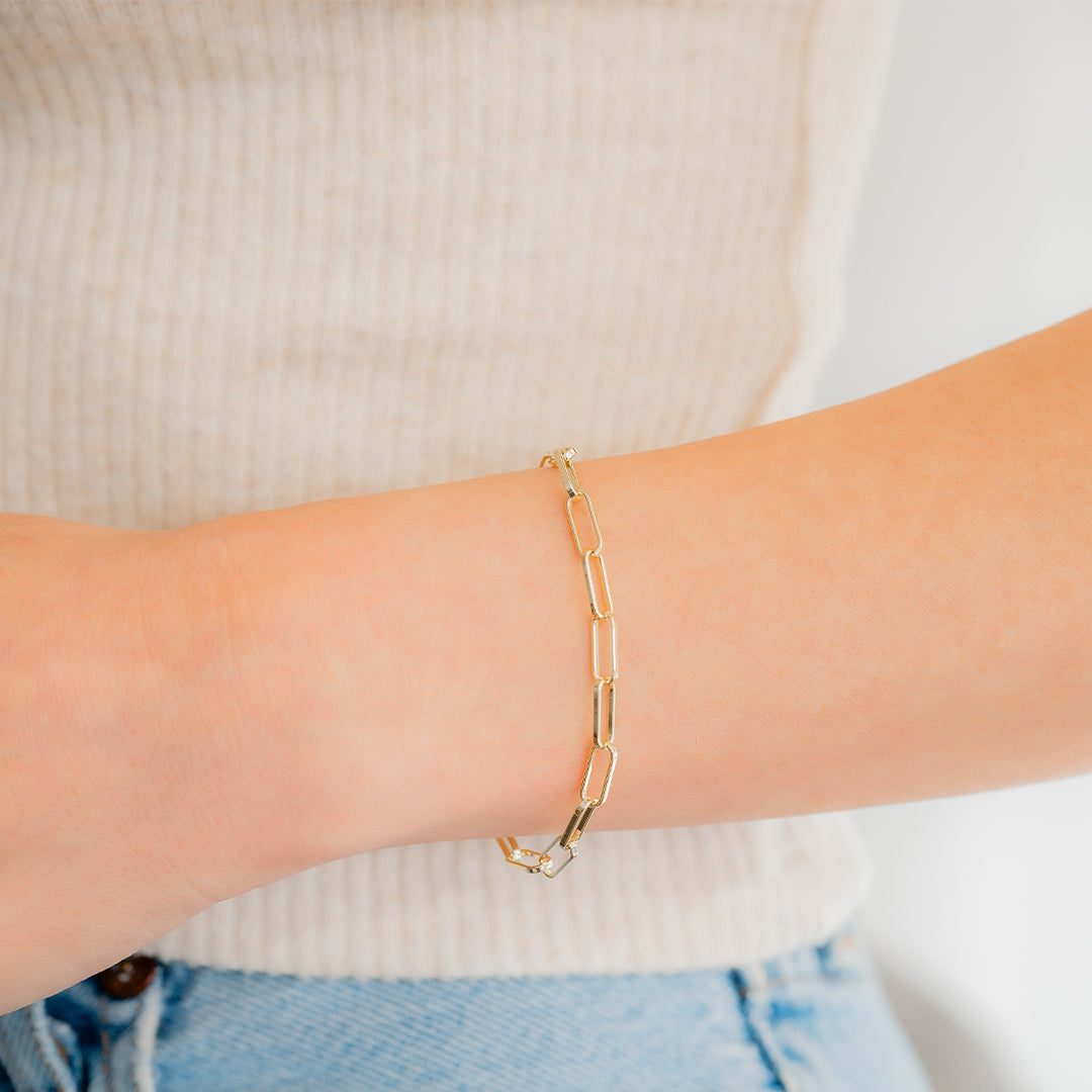 Pulsera de cadena Paperclip con eslabones abiertos