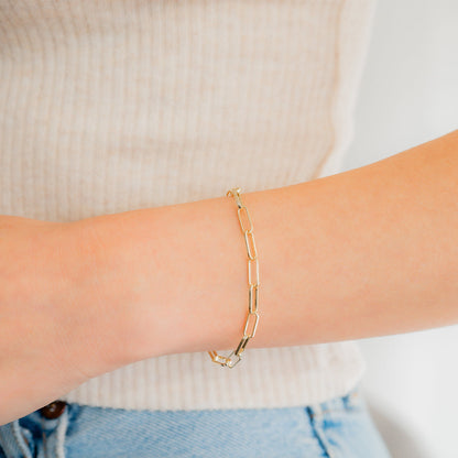 Pulsera de cadena Paperclip con eslabones abiertos