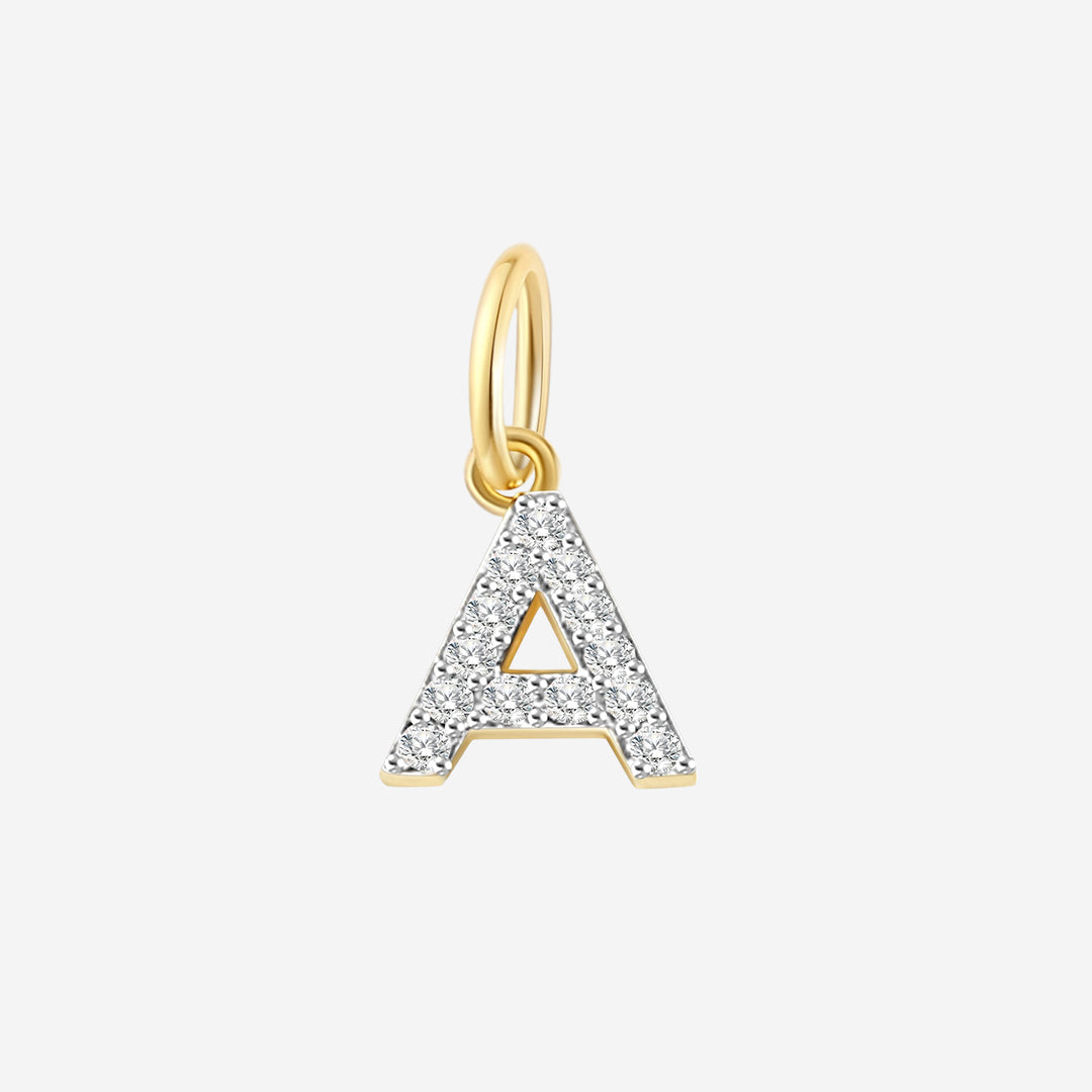 Charm con inicial y circonitas PJULAN