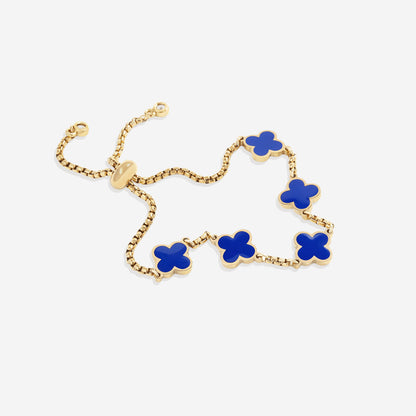 Pulsera esmaltada con trébol de cuatro hojas