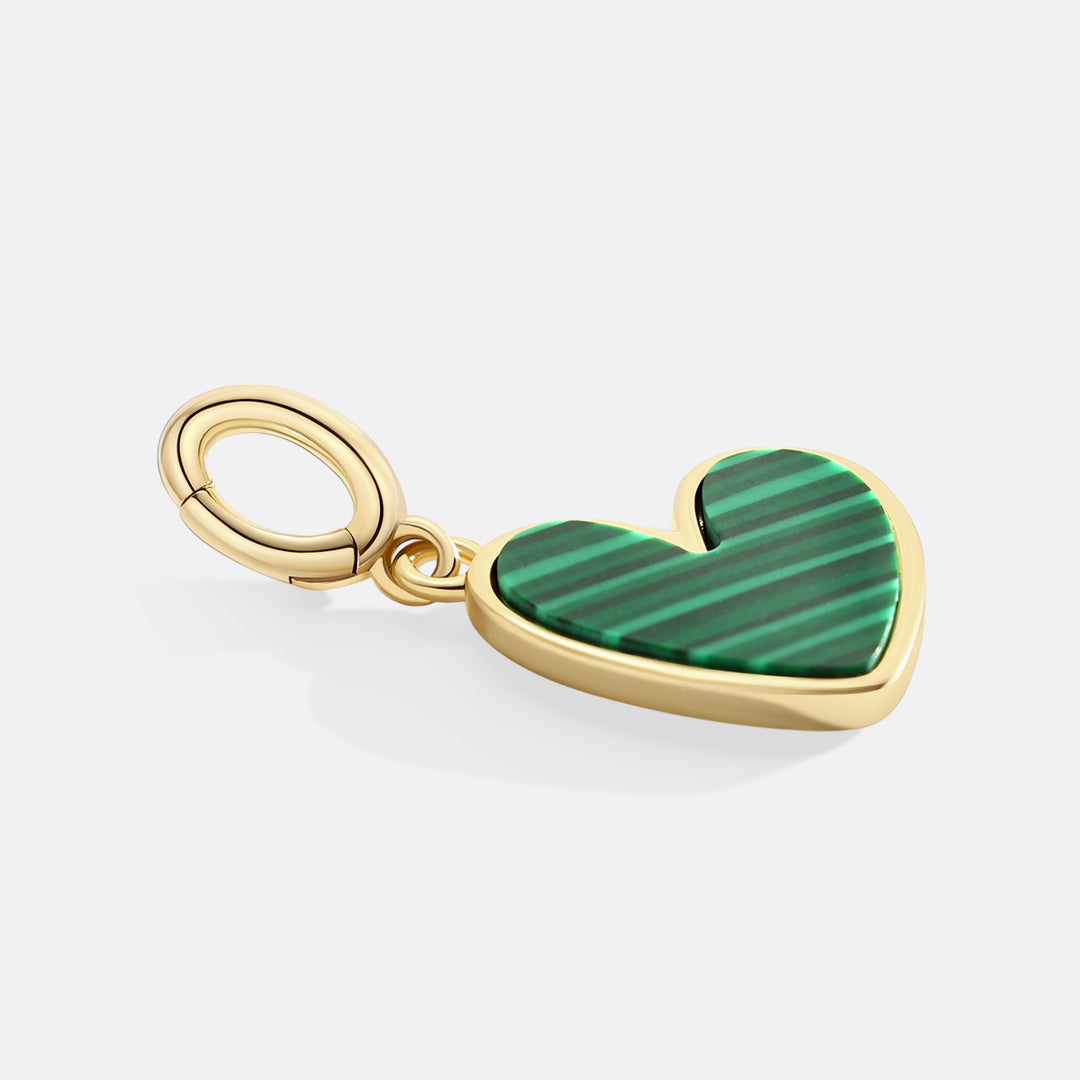 Charm de corazón de piedra natural