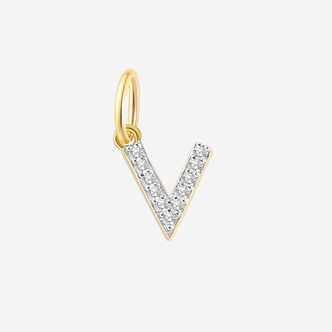 Charm con inicial y circonitas PJULAN