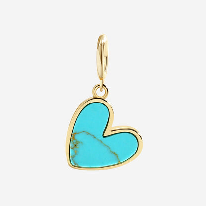 Charm de corazón de piedra natural