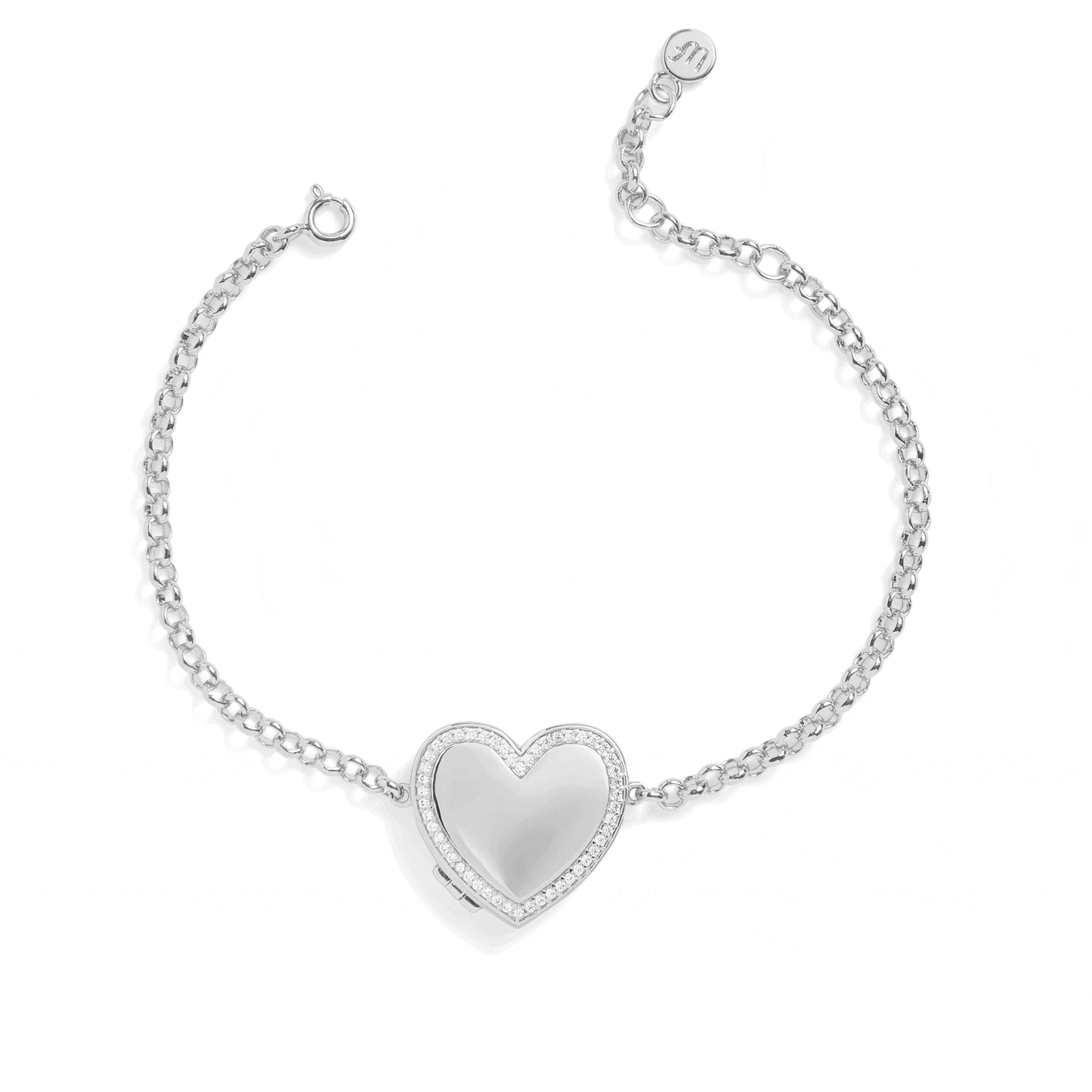 Pulsera con medallón de corazón personalizado