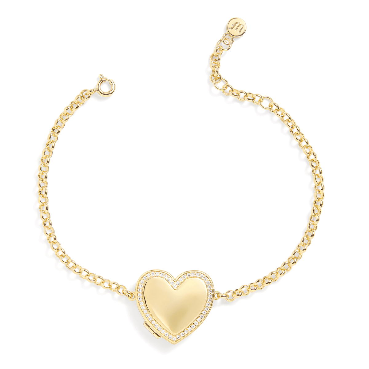 Pulsera con medallón de corazón personalizado