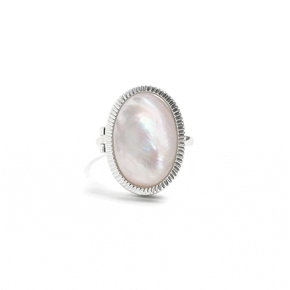 Anillo relicario personalizado de nácar