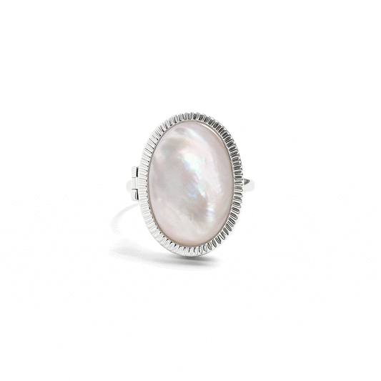 Anillo relicario personalizado de nácar