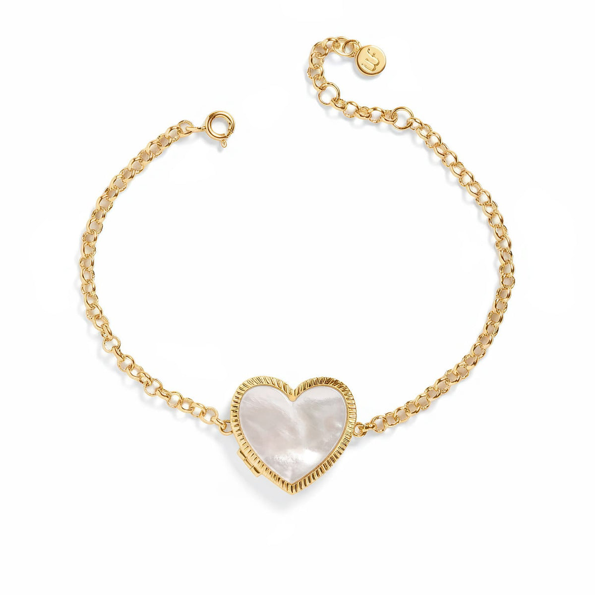 Bracciale reliquiario personalizzato in madreperla