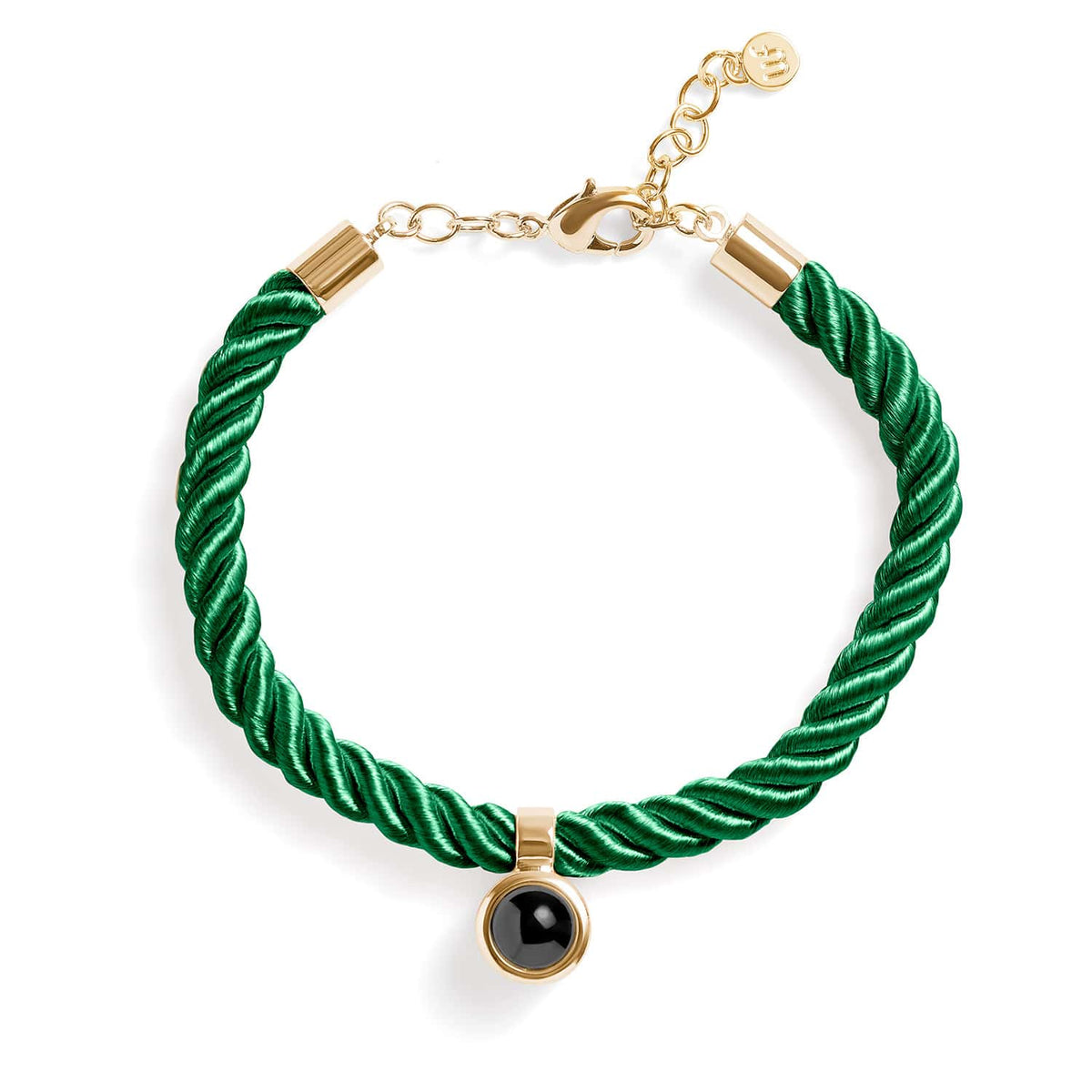 Pulsera personalizada de cuerda con foto circular