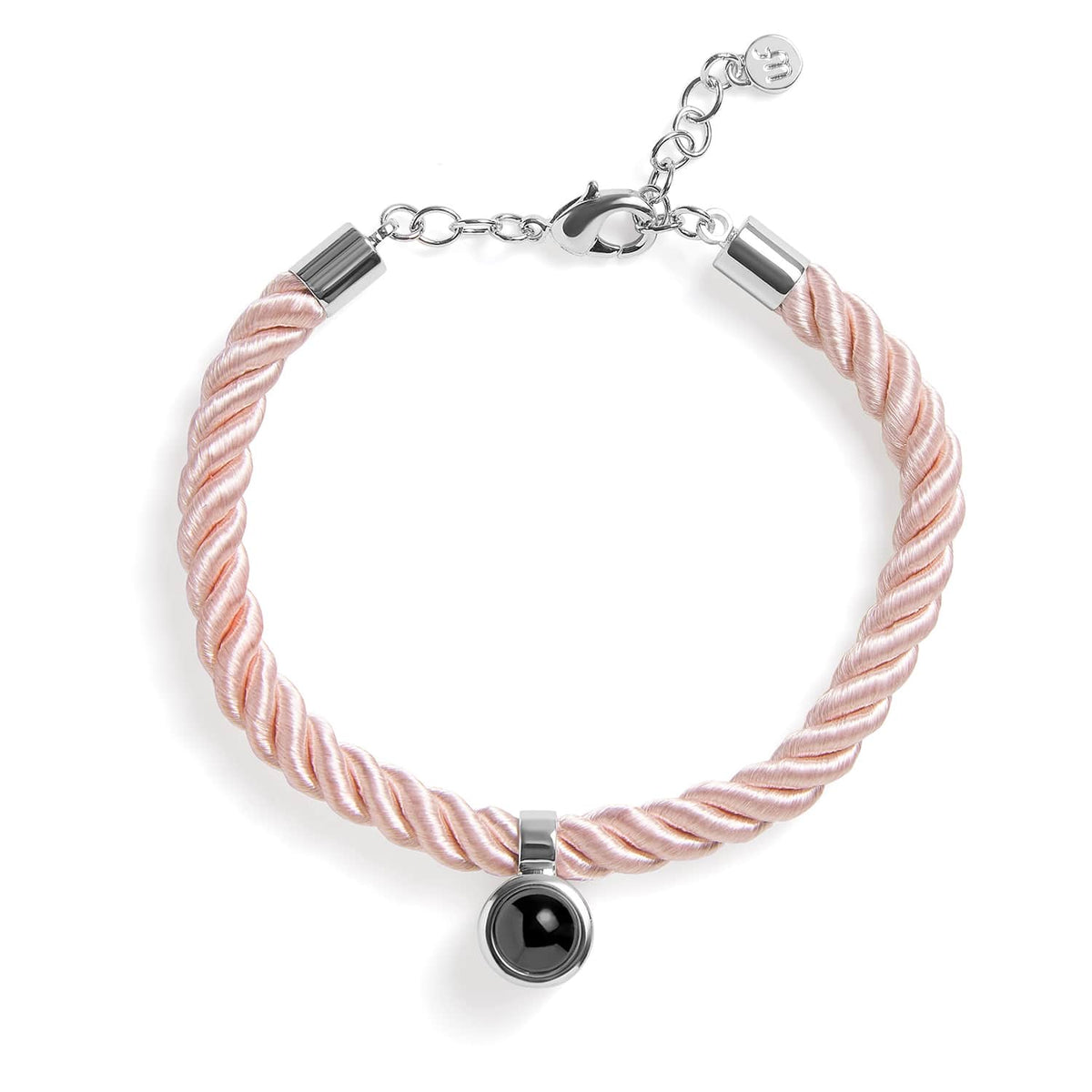 Pulsera personalizada de cuerda con foto circular
