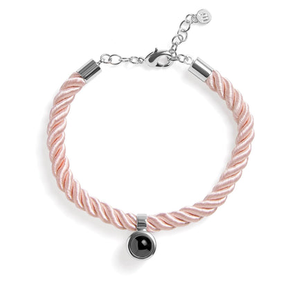 Pulsera personalizada de cuerda con foto circular