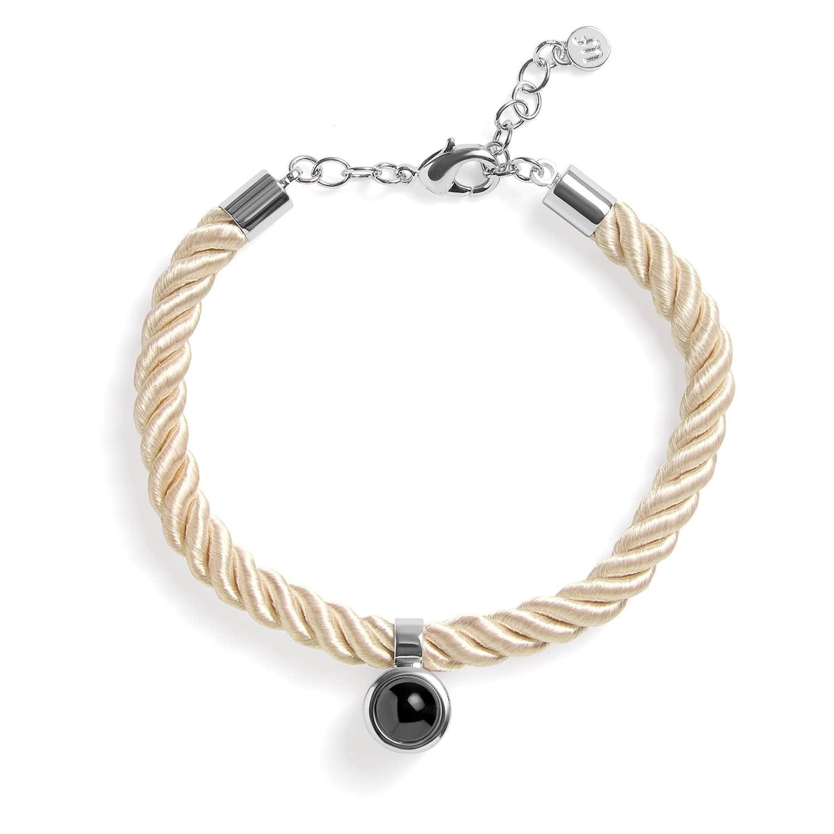 Pulsera personalizada de cuerda con foto circular