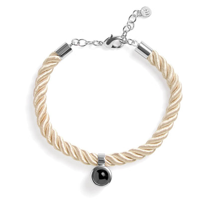 Pulsera personalizada de cuerda con foto circular