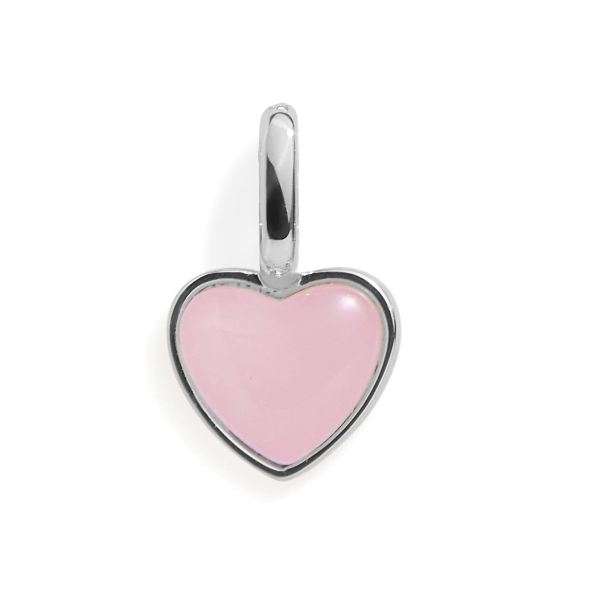 Breloque cœur en quartz rose