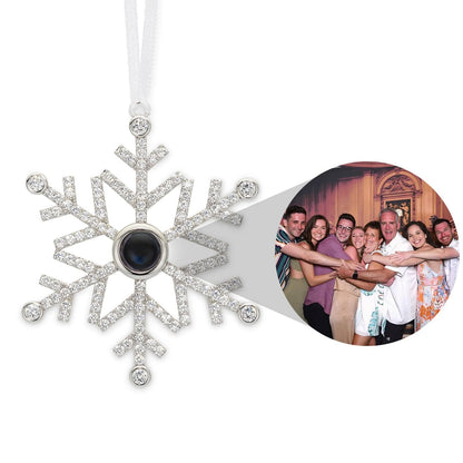 Addobbo personalizzato con foto a forma di fiocco di neve
