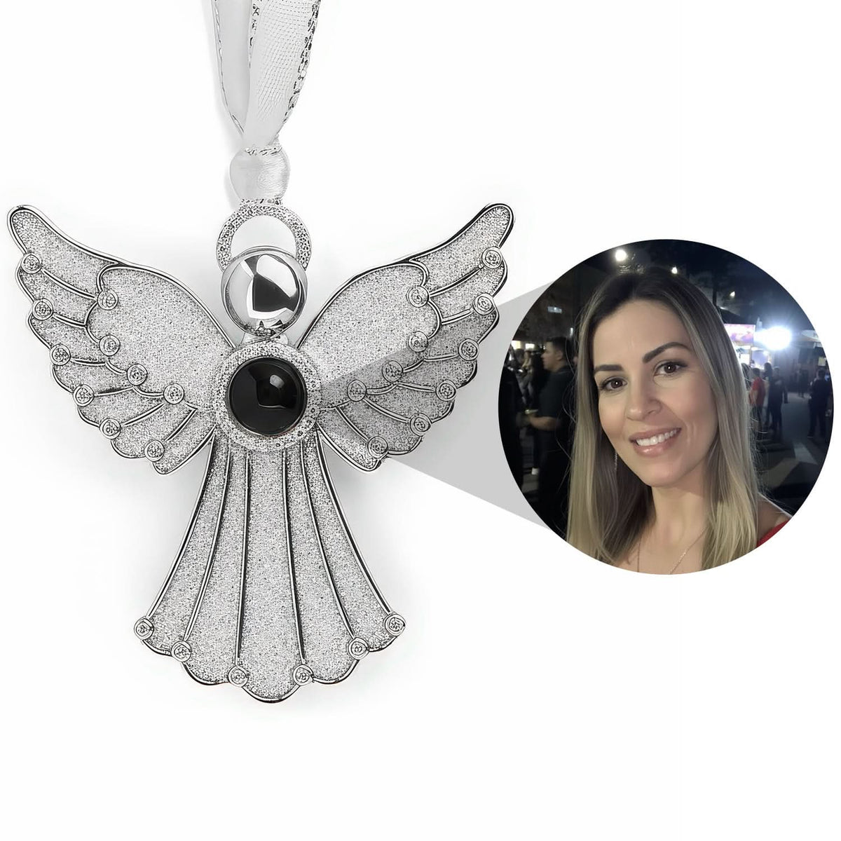 Adorno fotográfico personalizado Ángel brillante