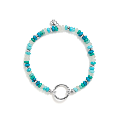 Charm Keeper Beaded Stretch Bracelet – Turquoise